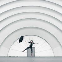 Dancing with umbrella